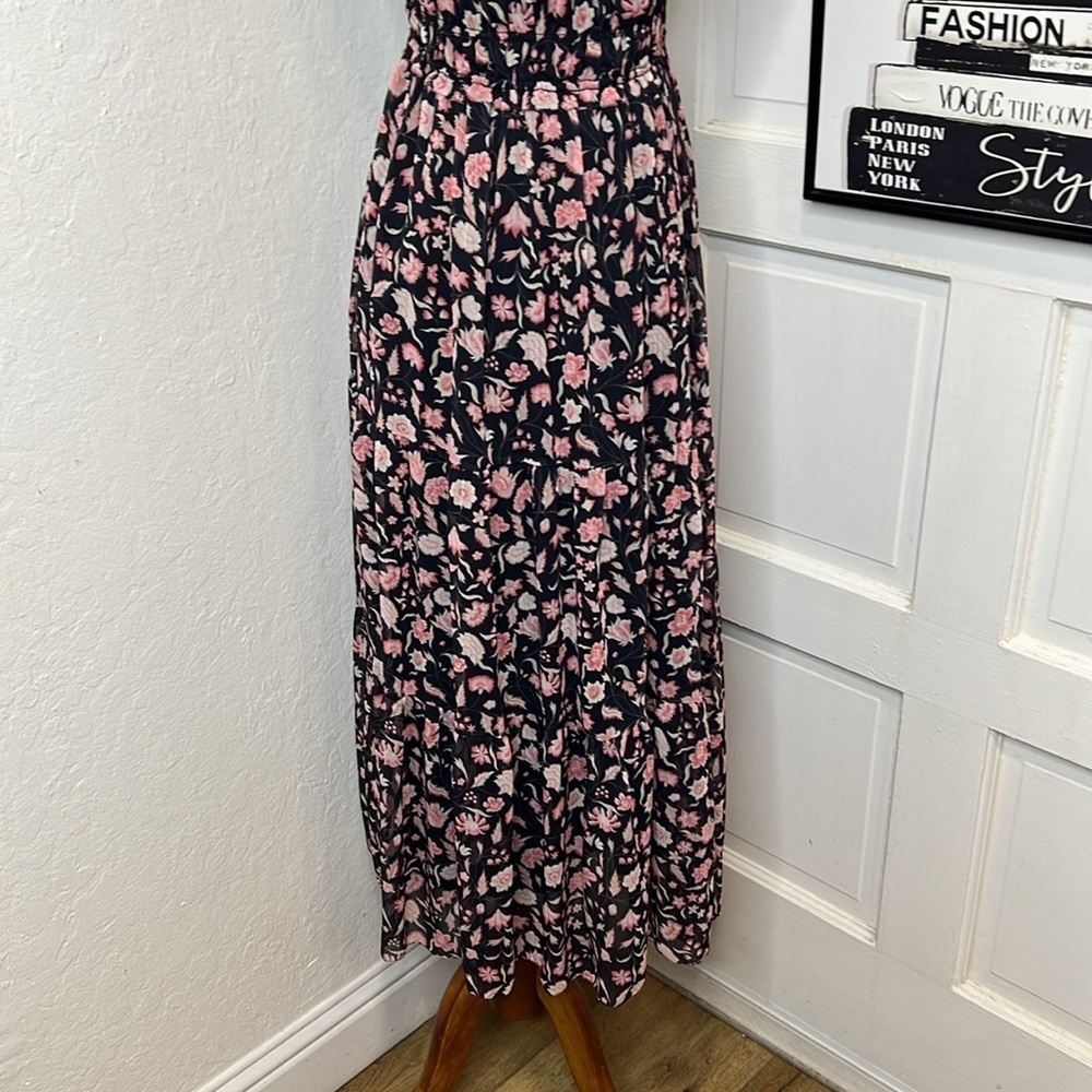 Aritzia Little Moon Sanibel Black Floral Maxi Dress Size S - Picture 7 of 10